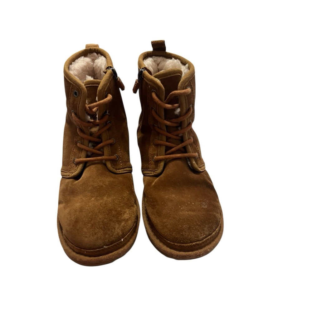 UGG HARKLEY 1017326k CHESTNUT Size 3 Boots Lace Up Kids